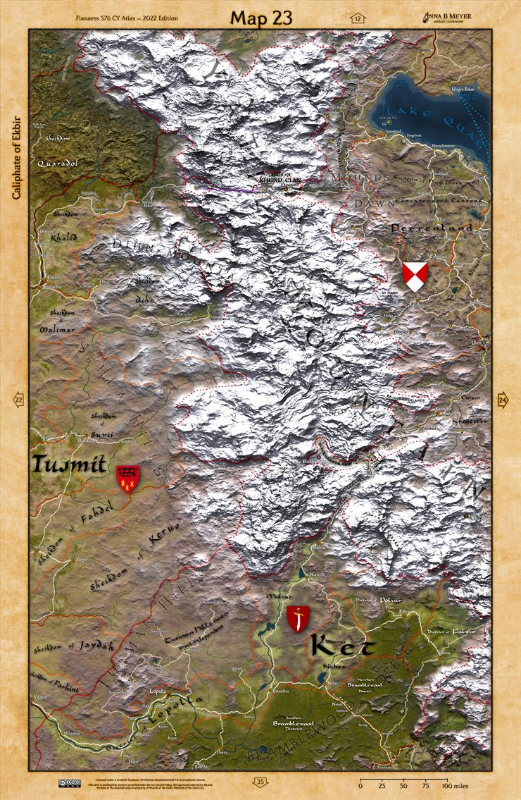Carte 23, atlas du Flanaess 576 AC