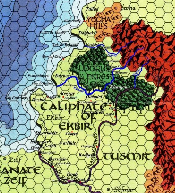Caliphate of Ekbir, carte en hexagones